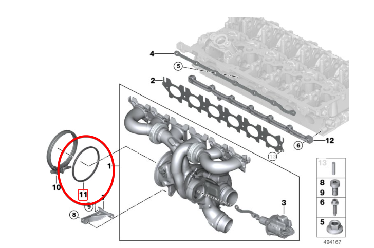 Genuine BMW B58 Downpipe Gasket (18328612538)